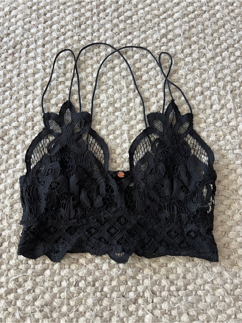 Free People Black Lace Bralette Crop